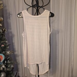 Lululemon Athletica Cream Striped Tank Top